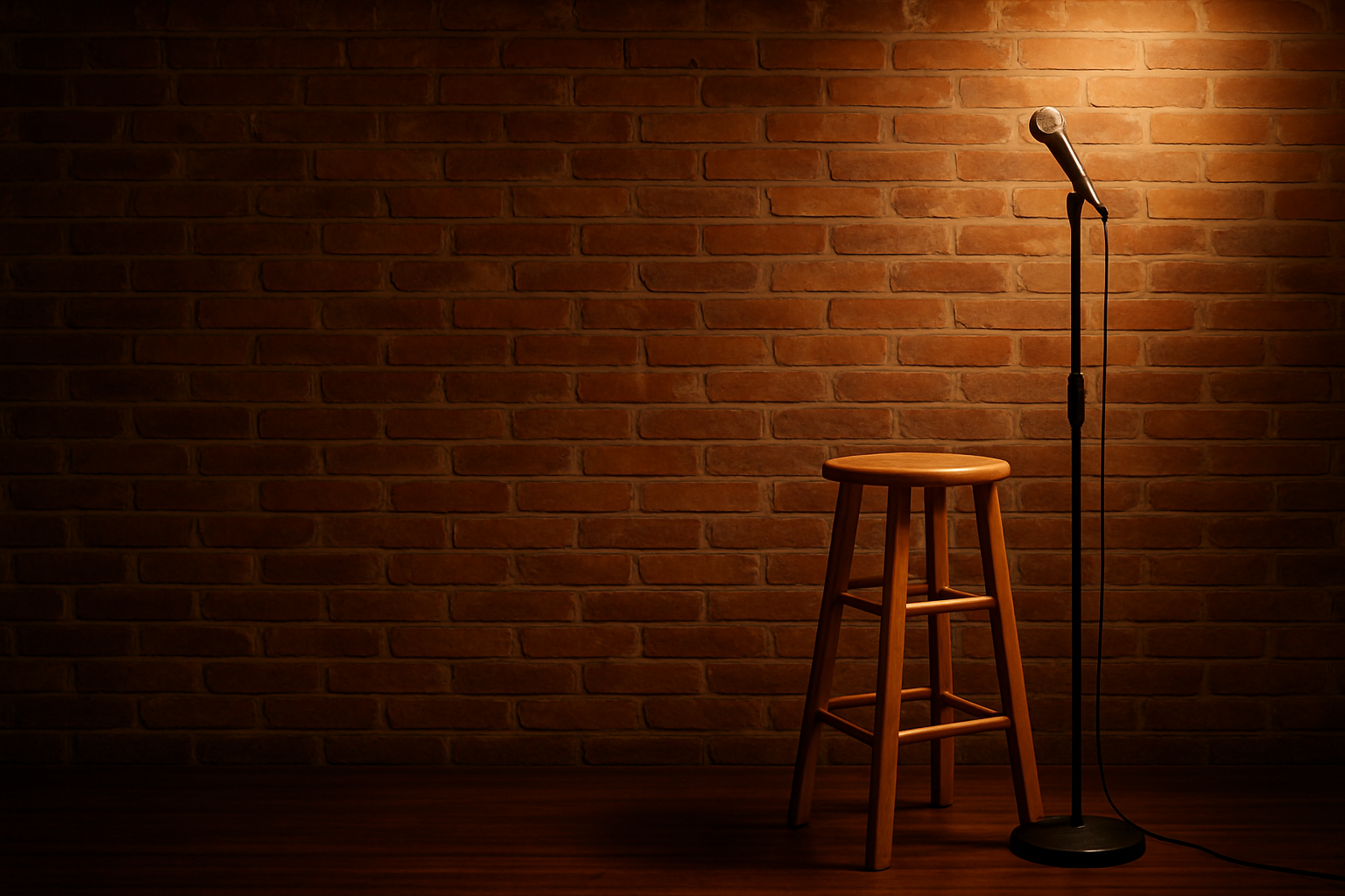 zoom out a bit where the full stool and microphone stand can be seen. then move them both to the right edge.